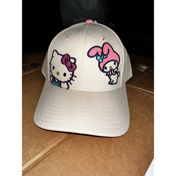 Sanrio Accessories - Sanrio Hello Kitty and My Melody Cream Beige Snapback Hat KFFH0004SH New